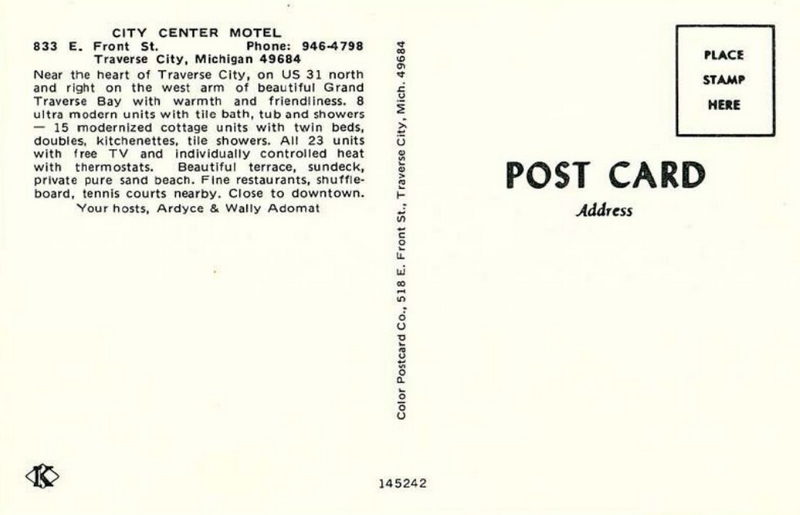 City Center Motel - Vintage Postcard